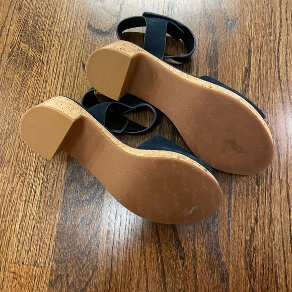 Splendid Thatcher Heel Womens Sandal Platform Navy Cork Bottom Size 10 - Picture 4 of 4